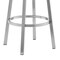 Armen Living Lorin 30" White Faux Leather and Brushed Stainless Steel Swivel Bar Stool LCLRBABSWH30 - alternate 3
